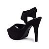 Rocia Black Suede Ankle Strap Stilettos