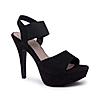 Rocia Black Suede Ankle Strap Stilettos