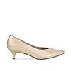 Rocia Women's Beige Kitten Heel Patent Pumps