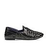 Regal Men's Black Woven Slip Ons