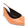 Rocia Women Orange Patent Closed Toe Kitten Heel Sandal