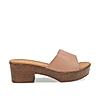 Rocia Women Chickoo Textured Block Heel Sandal