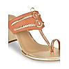 Rocia Tan Women Block Heel Kolhapuri