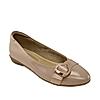 Rocia Beige Women Patent Buckled Ballerinas