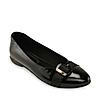 Rocia Black Women Patent Buckled Ballerinas