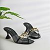 Rocia Black Women Vinyl Chained Sandals