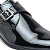 Imperio Black Mens Patent Leather Monks