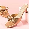 Rocia Rose Gold Women Diamond Bow Stilettos