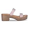 Rocia Rose Gold Women Vinyl Shimmer Block Heel Sandal