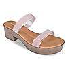 Rocia Rose Gold Women Vinyl Shimmer Block Heel Sandal