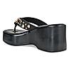 Rocia Black Women Rivet Studded Thong Wedges