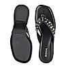 Rocia Black Women Rivet Studded Thong Wedges