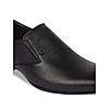 Regal Black Men Solid Leather Formal Slip Ons