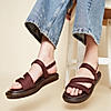 Rocia By Regal Brown Women Zig-Zag Strappy Flats