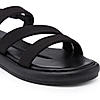 Rocia By Regal Black Women Zig-Zag Strappy Flats