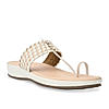 Rocia By Regal White Women Woven Kolhapuri Comfort Flats