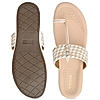 Rocia By Regal White Women Woven Kolhapuri Comfort Flats