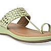 Rocia By Regal Green Women Woven Kolhapuri Comfort Flats