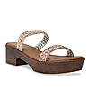 Rocia By Regal Rose Gold Women Vinyl Studded Block Heel Sandals