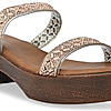 Rocia By Regal Rose Gold Women Vinyl Studded Block Heel Sandals