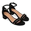 Rocia By Regal Black Women Suede Ankle Strap Sandals