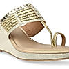 Rocia By Regal Gold Women Kolhapuri Wedges