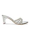 Rocia By Regal Silver Women Diamond Strap Block Heel Sandals