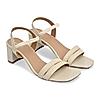 Rocia By Regal Cream Women Classic Block Heel Sandals