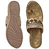 Rocia By Regal Antique Gold Women Embroidered Comfort Flats