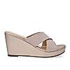 Rocia By Regal Rose Gold Women Shimmery Criss Cross Platforms