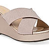 Rocia By Regal Rose Gold Women Shimmery Criss Cross Platforms