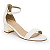 Rocia By Regal White Women Classic Gold Accent Block Heel Sandals