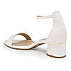 Rocia By Regal White Women Classic Gold Accent Block Heel Sandals