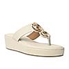 Rocia By Regal Cream Women Casual Gold Buckled Wedges