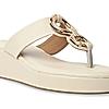 Rocia By Regal Cream Women Casual Gold Buckled Wedges