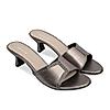 Rocia By Regal Gun Metal Women Diamond Embellished Kitten Heel Sandals