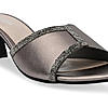 Rocia By Regal Gun Metal Women Diamond Embellished Kitten Heel Sandals