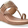 Rocia By Regal Rose Gold Women Kolhapuri Wedges