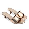 Rocia By Regal Rose Gold Women Diamond Embellished Kitten Heel Sandals