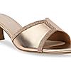 Rocia By Regal Rose Gold Women Diamond Embellished Kitten Heel Sandals