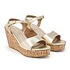 Rocia By Regal Gold Women Classic Ankle Strap Platforms