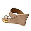 Rocia By Regal Beige Women Laser Cut Kolhapuri Wedges