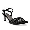 Rocia By Regal Black Women Diamond Embellished Lace Stilettos