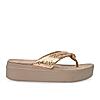 Rocia By Regal Rose Gold Women Casual Knotted Thong Wedges