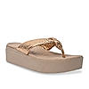 Rocia By Regal Rose Gold Women Casual Knotted Thong Wedges