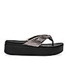 Rocia By Regal Gun Metal Women Casual Knotted Thong Wedges