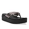 Rocia By Regal Gun Metal Women Casual Knotted Thong Wedges