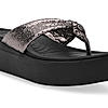 Rocia By Regal Gun Metal Women Casual Knotted Thong Wedges