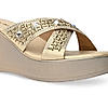 Rocia By Regal Gold Women Diamond Embellished Platforms