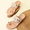 Rocia By Regal Rose Gold Women Embroidered Comfort Flats